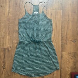 Lou & Grey Teal Striped Linen Casual Mini Tank Dress